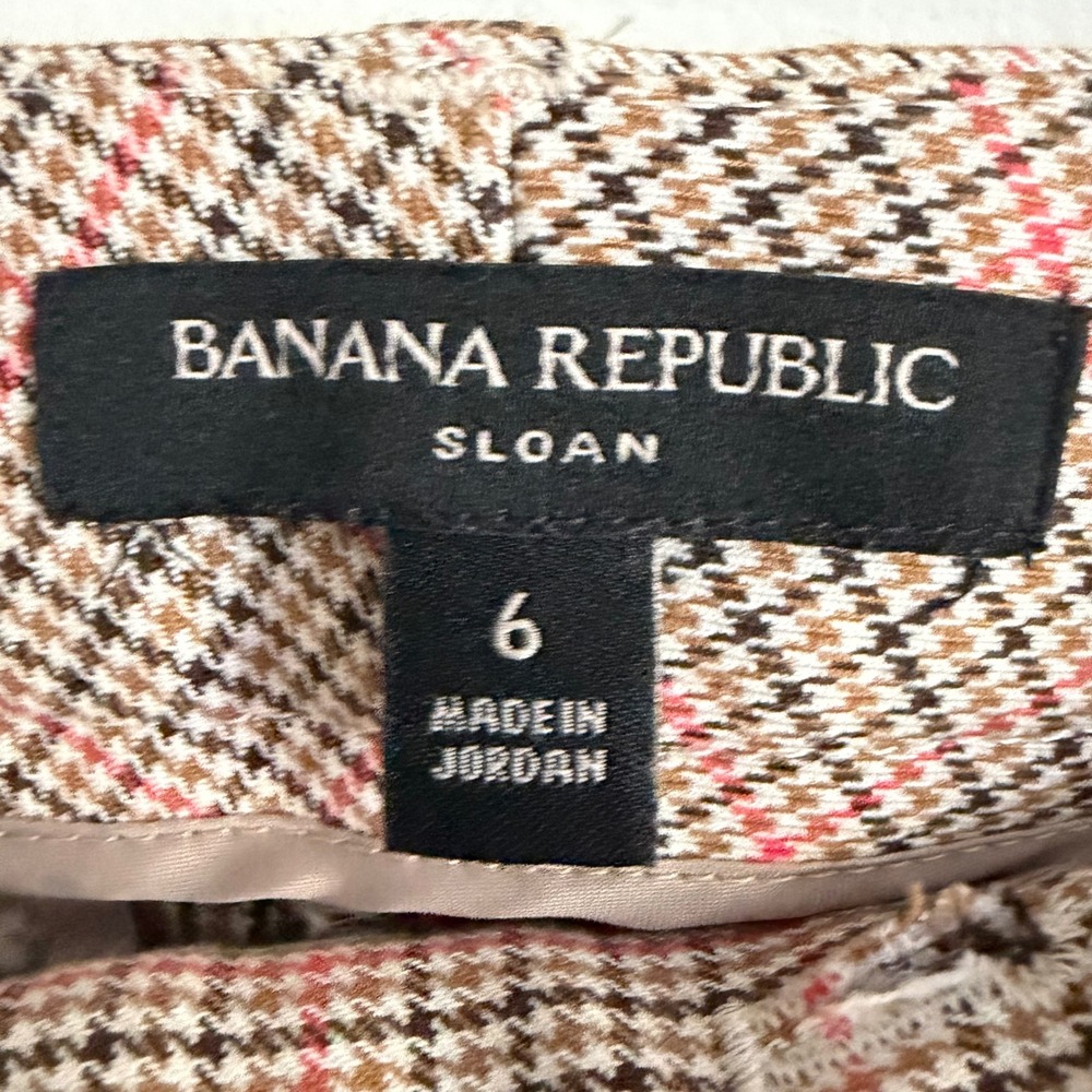 Banana Republic Sloan Plaid Pants Womens 6 Preppy Collegiate Falltrend - Picture 4 of 5